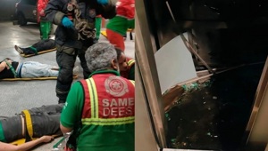 Elevator falls after drunken 'jumping' by 9 youths Elevator falls after drunken 'jumping' by 9 youths