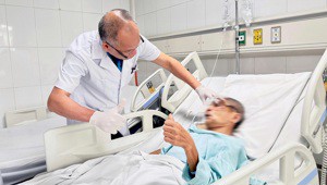 Stepping into an elevator shaft, the man sustained serious facial injuries.