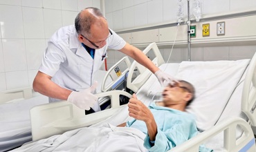 Stepping into an elevator shaft, the man sustained serious facial injuries. Stepping into an elevator shaft, the man sustained serious facial injuries.