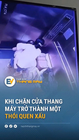Chặn cửa thang máy - Nguy hiểm khôn lường
