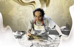 Khi sơn mài hòa vào thang máy