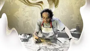 Khi sơn mài hòa vào thang máy