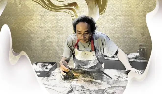 Khi sơn mài hòa vào thang máy