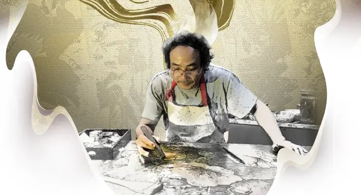 Khi sơn mài hòa vào thang máy