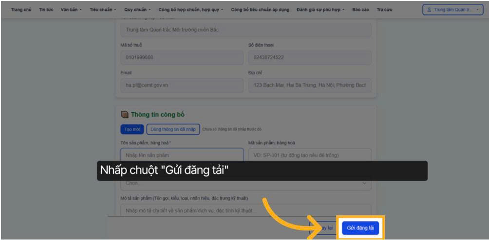 Sau khi hoàn thành, nhấn “Gửi đăng tải”