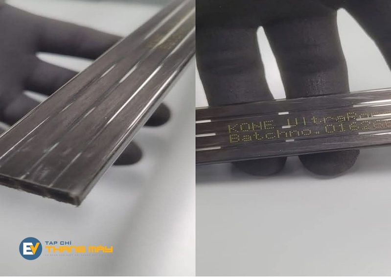 Cáp Kone Ultrarope có cấu tạo dẹt, bên trong là sợi carbon, bên ngoài phủ chất đàn hồi, dành riêng cho thang máy siêu cao tầng. Cáp Kone Ultrarope có cấu tạo dẹt, bên trong là sợi carbon, bên ngoài phủ chất đàn hồi, dành riêng cho thang máy siêu cao tầng.