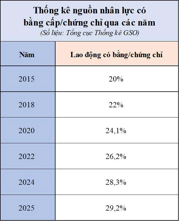 nhan luc co bang cap chung chi