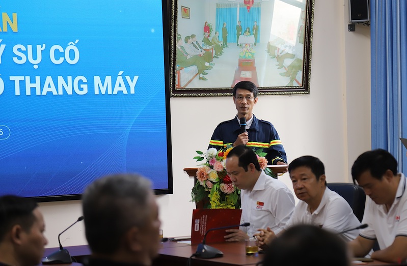 Đại diện lớp tập huấn - Thượng tá Nguyễn Thanh Bình - Đội trưởng Đội PCCC&CNCH khu vực số 7, Phòng Cảnh sát PCCC&CNCH, Công an TP Hà Nội.